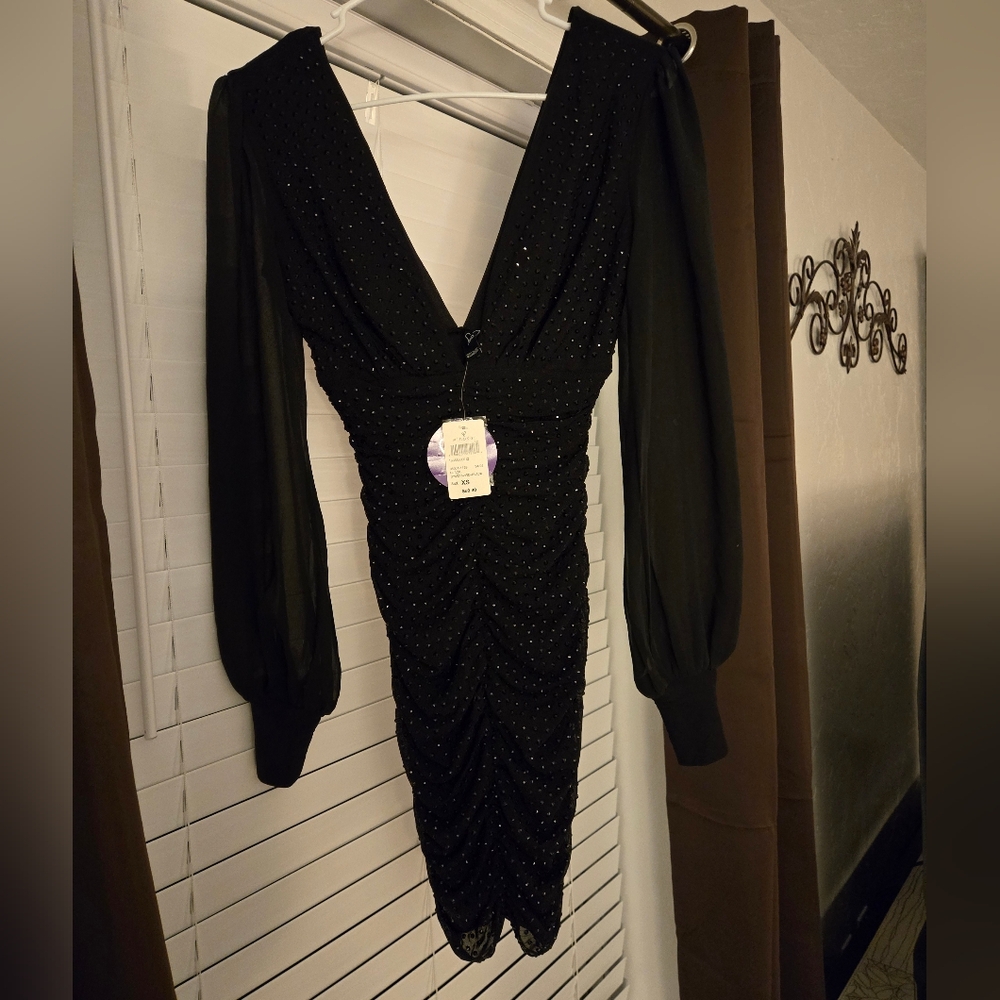 Elegant Black Dress with Sparkling Details